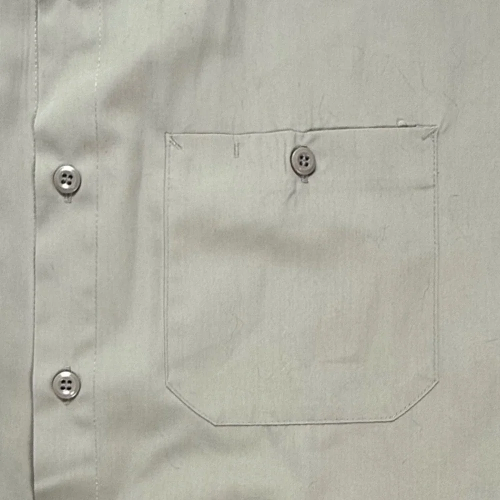 Mens Gray Long Sleeve Industrial Work Shirt XL-RG MS14 Button Up Utility Pocket